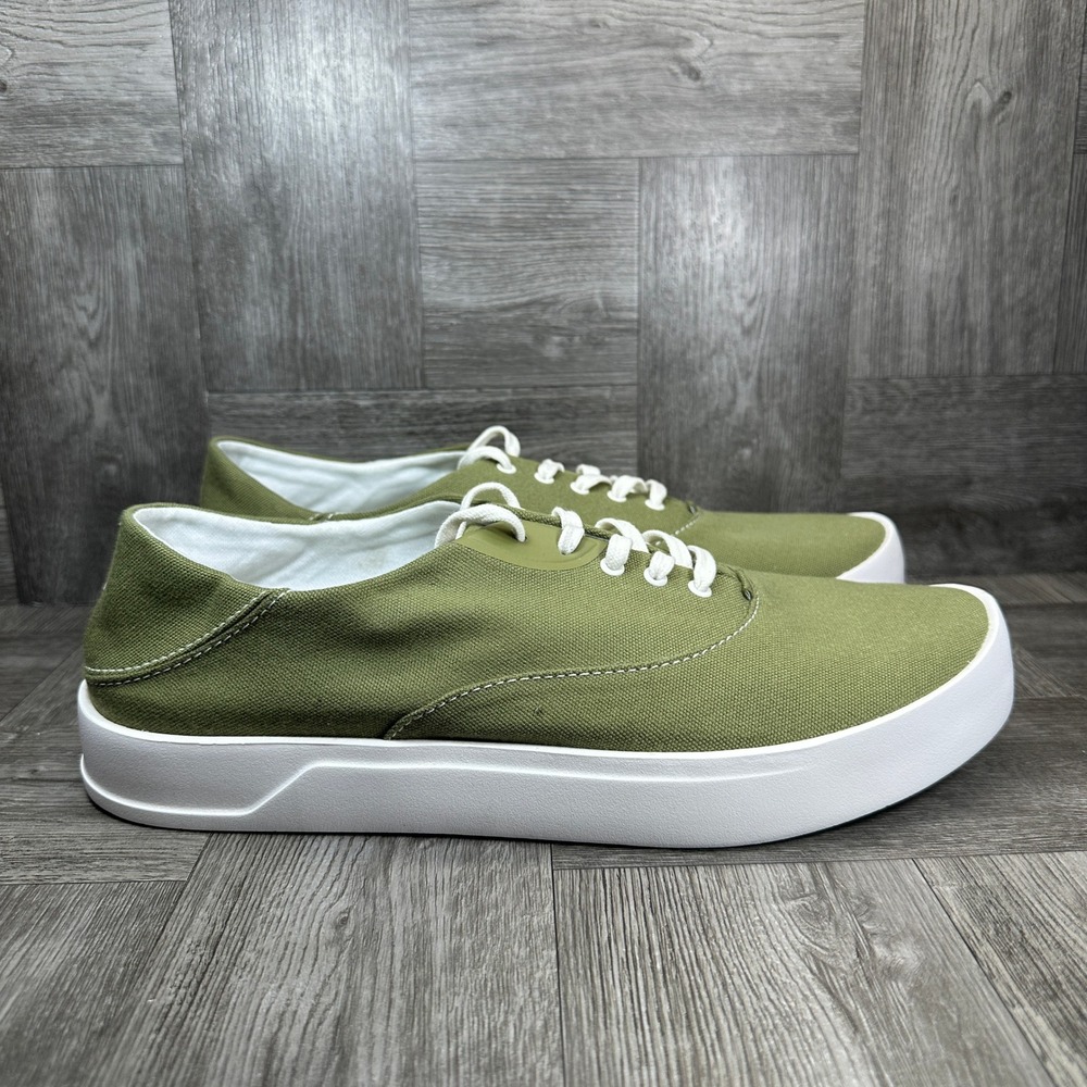 OluKai Tradewind Sneakers Mens 14 Desert Moss Green Canvas Slip On NEW